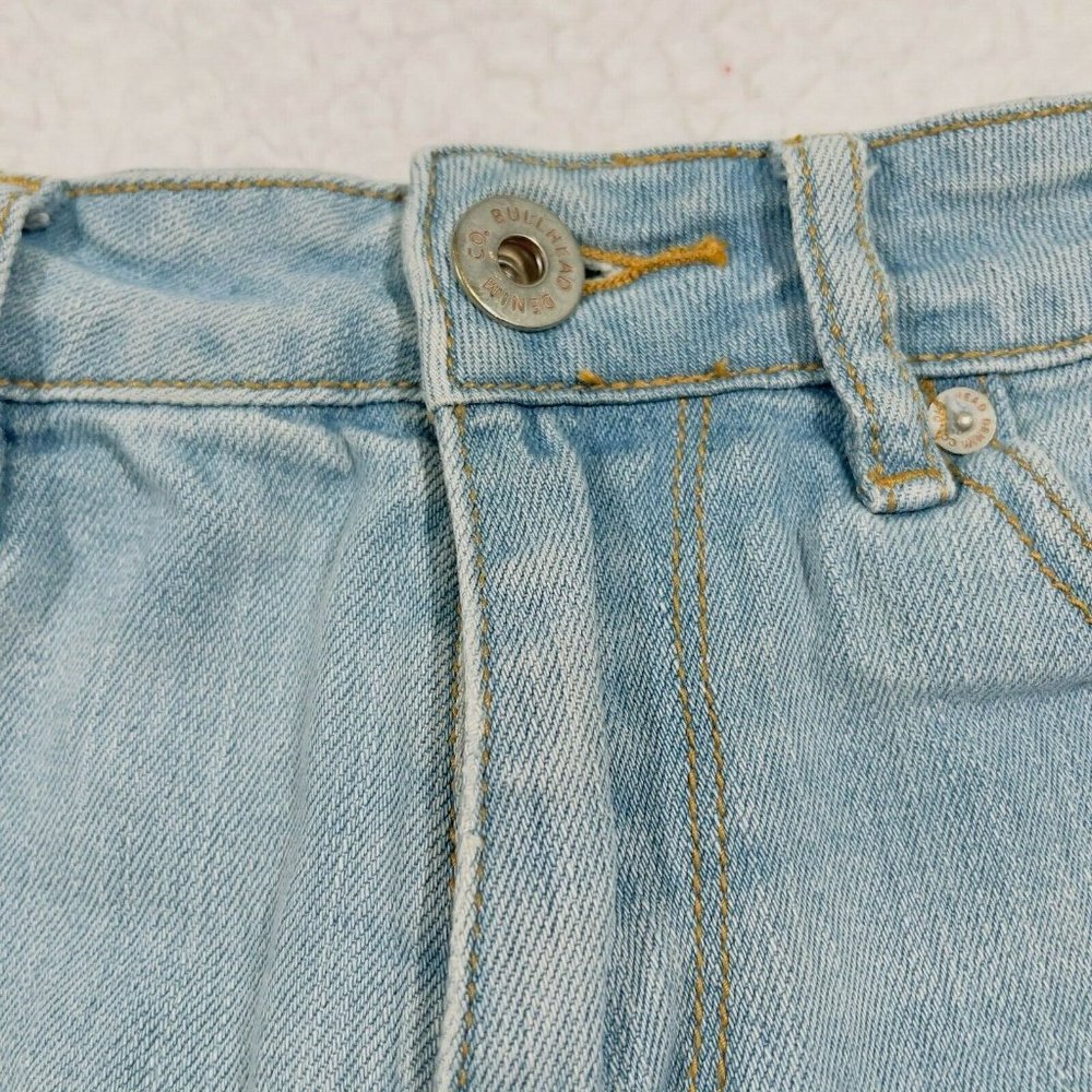 Bullhead Denim Co. Super High Rise Shorty Frayed Hem Jean Shorts Size 0 - Picture 4 of 7